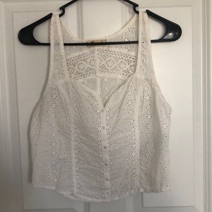 White keyhole crop top